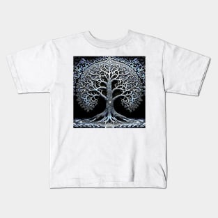 [AI Art] Magical Tree of Life, Optical Art Style Kids T-Shirt